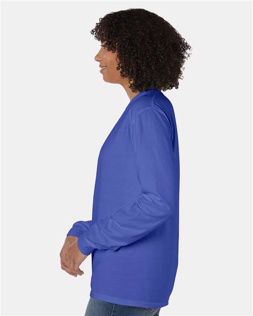 ComfortWash by Hanes Unisex Garment-Dyed Long Sleeve T-Shirt With a Pocket GDH250