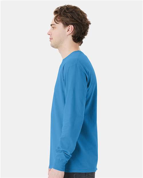 ComfortWash by Hanes Unisex Garment-Dyed Long Sleeve T-Shirt With a Pocket GDH250