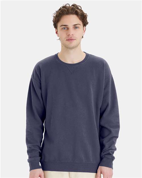 ComfortWash by Hanes Unisex Garment-Dyed Crewneck Sweatshirt GDH400 - Anchor Slate