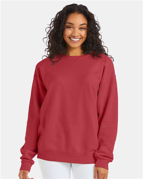 ComfortWash by Hanes Unisex Garment-Dyed Crewneck Sweatshirt GDH400 - Crimson Fall