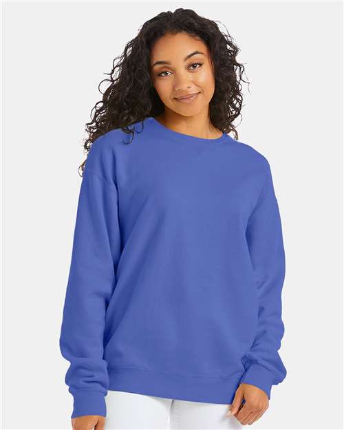 ComfortWash by Hanes Unisex Garment-Dyed Crewneck Sweatshirt GDH400 - Deep Forte Blue
