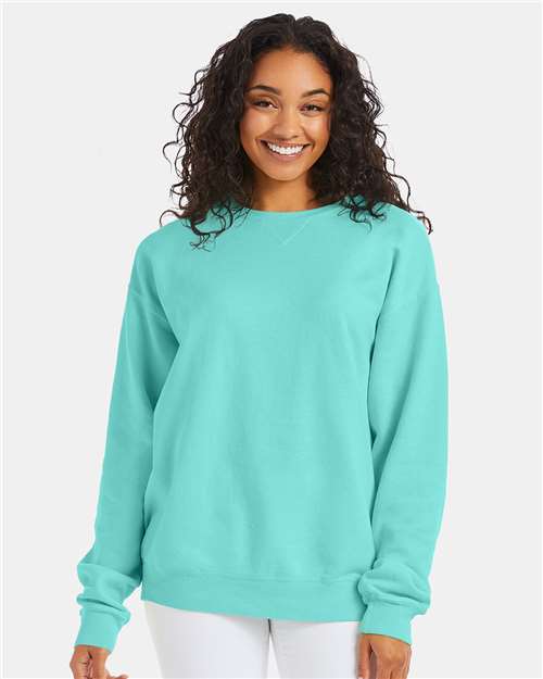 ComfortWash by Hanes Unisex Garment-Dyed Crewneck Sweatshirt GDH400 - Mint