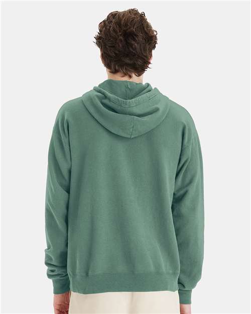 ComfortWash by Hanes Unisex Garment-Dyed Hooded Sweatshirt GDH450 - Cypress Green