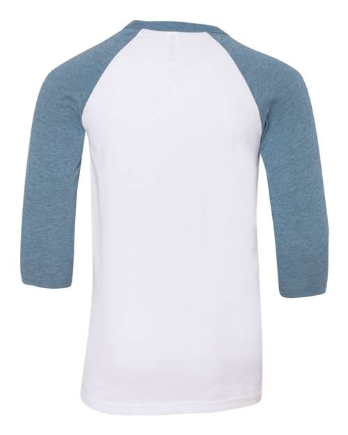 BELLA + CANVAS Youth Three-Quarter Sleeve Baseball Tee 3200Y