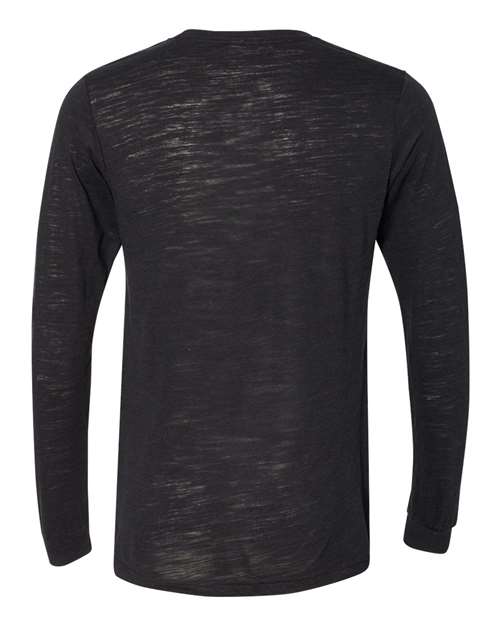 BELLA + CANVAS Unisex Jersey Long Sleeve Tee 3501 - Solid Black Slub