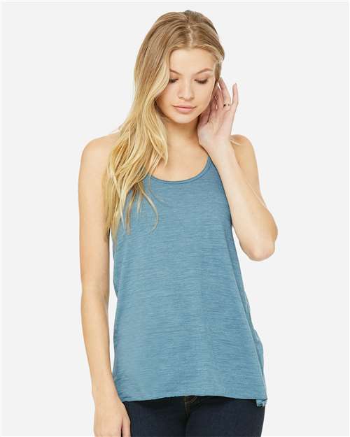 BELLA + CANVAS Women's Flowy Racerback Tank 8800 - Denim Slub