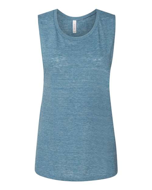 BELLA + CANVAS Women's Flowy Scoop Muscle Tank 8803 - Denim Slub