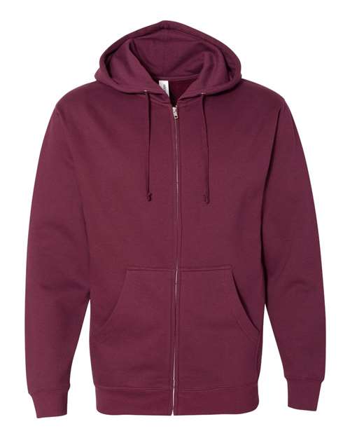 Independent Trading Co. Unisex Midweight Full-Zip Hooded Sweatshirt SS4500Z - Maroon