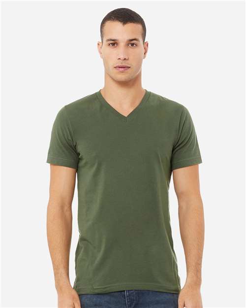 BELLA + CANVAS Unisex Jersey V-Neck Tee 3005 - Military Green