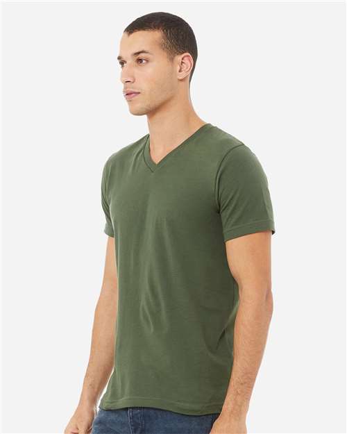 BELLA + CANVAS Unisex Jersey V-Neck Tee 3005 - Military Green