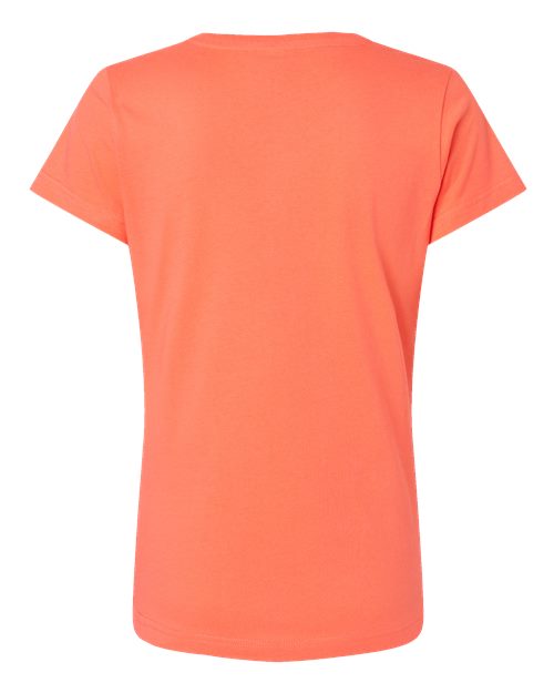 LAT Women's Fine Jersey V-Neck Tee 3507 - Papaya