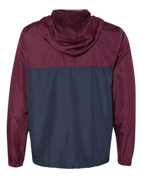 Independent Trading Co. Men's Lightweight Windbreaker Full-Zip Jacket EXP54LWZ - Maroon/ Classic Navy