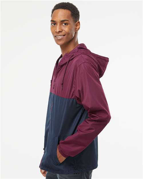 Independent Trading Co. Men's Lightweight Windbreaker Full-Zip Jacket EXP54LWZ - Maroon/ Classic Navy