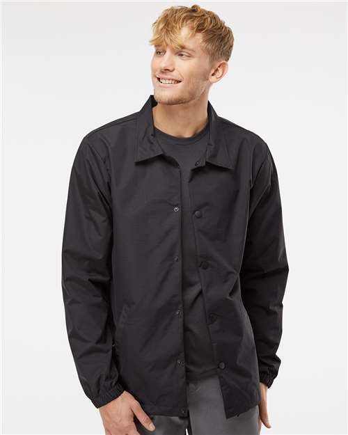 Independent Trading Co. Men's Water-Resistant Windbreaker Coach’s Jacket EXP99CNB
