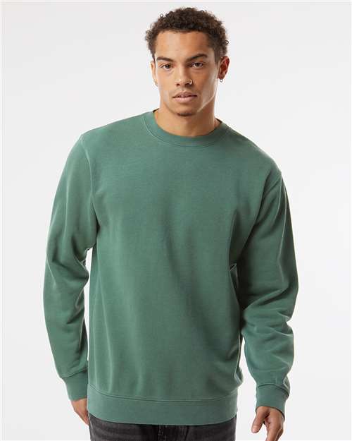 Independent Trading Co. Unisex Midweight Pigment-Dyed Crewneck Sweatshirt PRM3500 - Pigment Alpine Green