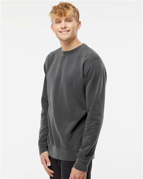 Independent Trading Co. Unisex Midweight Pigment-Dyed Crewneck Sweatshirt PRM3500 - Pigment Black