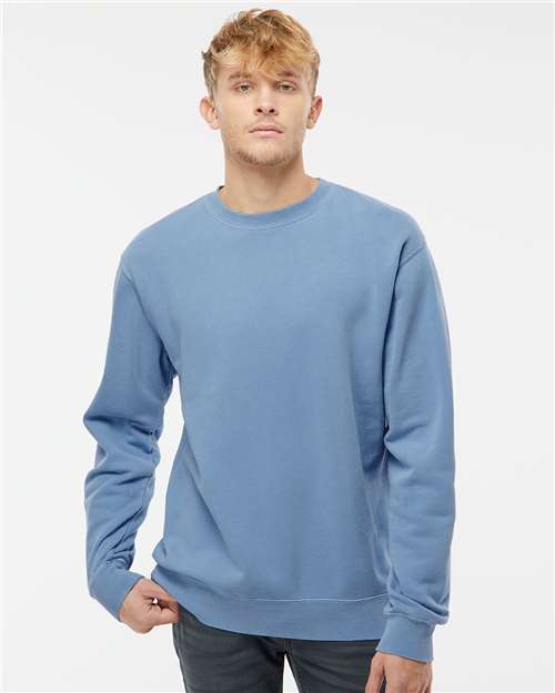 Independent Trading Co. Unisex Midweight Pigment-Dyed Crewneck Sweatshirt PRM3500 - Pigment Light Blue