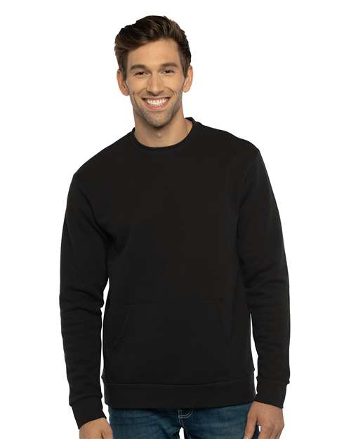 Next Level Unisex Santa Barbara Pocket Crewneck Sweatshirt 9001