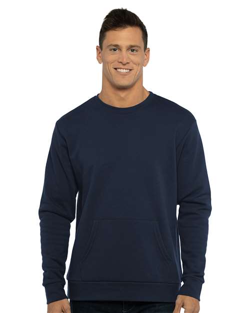 Next Level Unisex Santa Barbara Pocket Crewneck Sweatshirt 9001