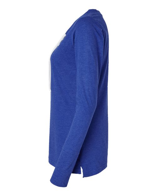 LAT Women's Fine Jersey Lace-Up Long Sleeve T-Shirt 3538