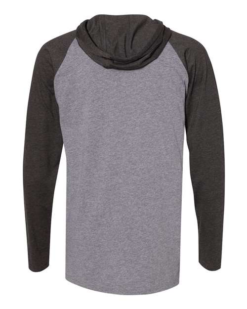 LAT Men's Fine Jersey Hooded Long Sleeve Raglan T-Shirt 6917