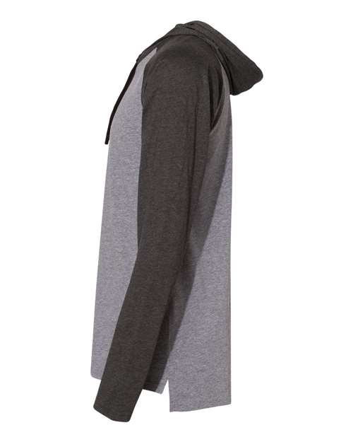 LAT Men's Fine Jersey Hooded Long Sleeve Raglan T-Shirt 6917