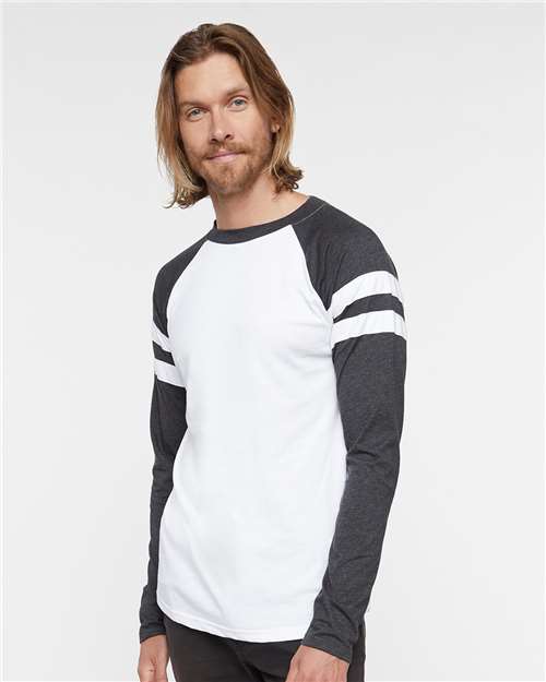 LAT Unisex Fine Jersey Mash Up Long Sleeve Tee 6934
