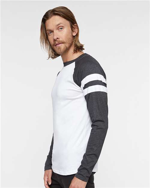 LAT Unisex Fine Jersey Mash Up Long Sleeve Tee 6934