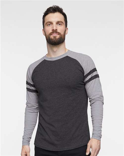 LAT Unisex Fine Jersey Mash Up Long Sleeve Tee 6934