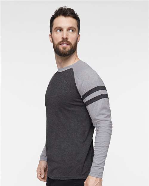 LAT Unisex Fine Jersey Mash Up Long Sleeve Tee 6934