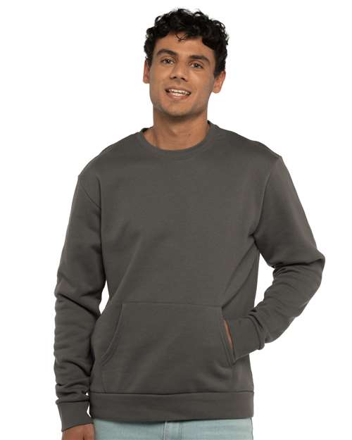 Next Level Unisex Santa Barbara Pocket Crewneck Sweatshirt 9001