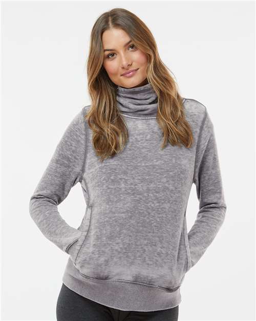 J. America Women’s Zen Fleece Cowl Neck Sweatshirt 8930