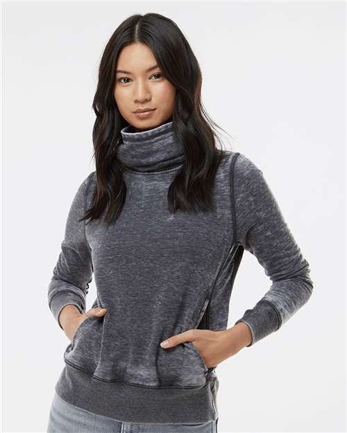 J. America Women’s Zen Fleece Cowl Neck Sweatshirt 8930