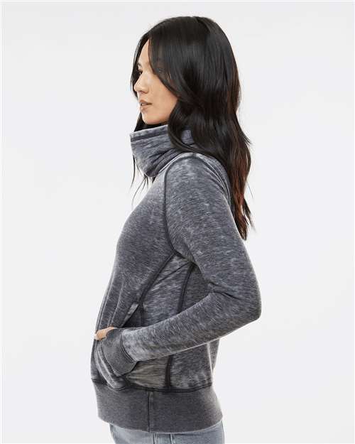 J. America Women’s Zen Fleece Cowl Neck Sweatshirt 8930