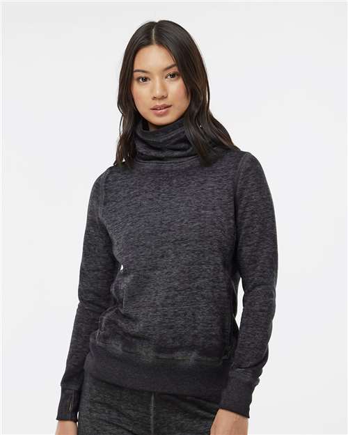 J. America Women’s Zen Fleece Cowl Neck Sweatshirt 8930
