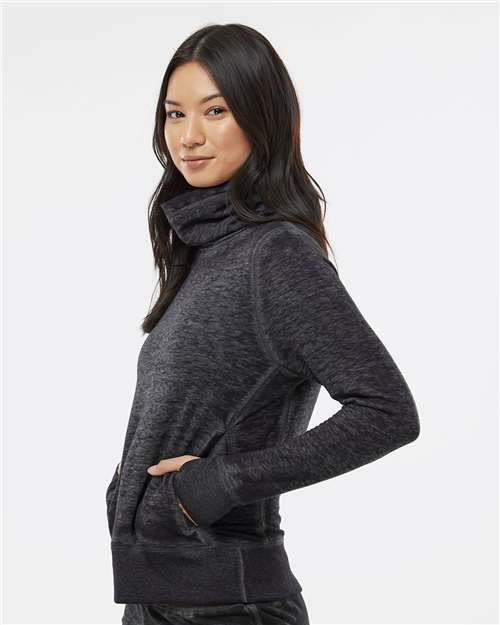 J. America Women’s Zen Fleece Cowl Neck Sweatshirt 8930