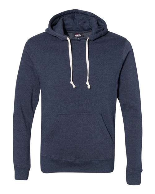 J. America Men's Triblend Fleece Hooded Sweatshirt 8871 - True Navy Triblend