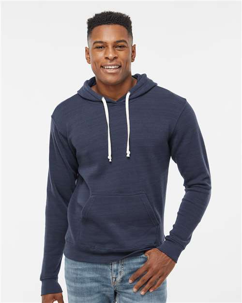 J. America Men's Triblend Fleece Hooded Sweatshirt 8871 - True Navy Triblend