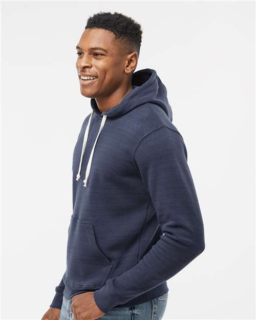 J. America Men's Triblend Fleece Hooded Sweatshirt 8871 - True Navy Triblend
