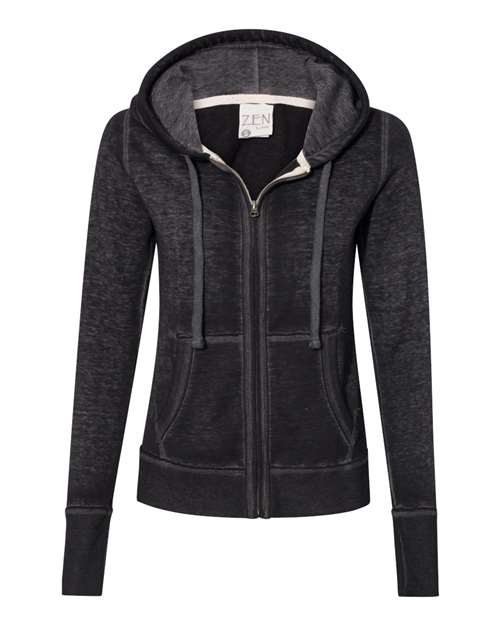 J. America Women's Zen Fleece Full-Zip Hooded Sweatshirt 8913