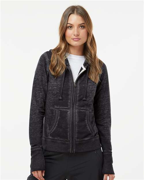 J. America Women's Zen Fleece Full-Zip Hooded Sweatshirt 8913