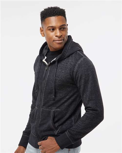 J. America Men's Vintage Zen Fleece Full-Zip Hooded Sweatshirt 8916