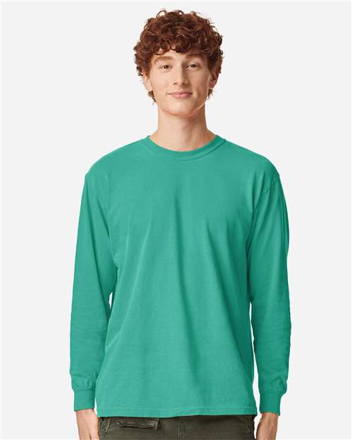 Comfort Colors Unisex Garment-Dyed Heavyweight Long Sleeve T-Shirt 6014 - Island Green
