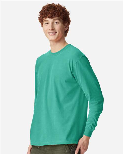Comfort Colors Unisex Garment-Dyed Heavyweight Long Sleeve T-Shirt 6014 - Island Green