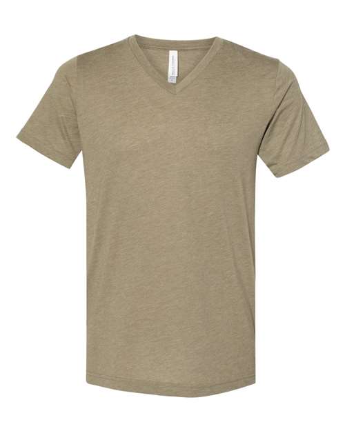 BELLA + CANVAS Unisex Triblend V-Neck Tee 3415 - Olive Triblend