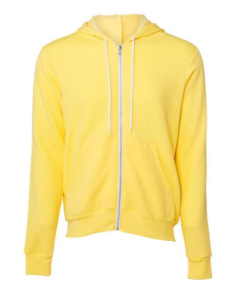 BELLA + CANVAS Unisex Sponge Fleece Full-Zip Hoodie Sweatshirt 3739 - Yellow