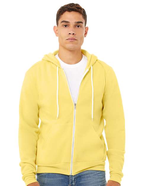 BELLA + CANVAS Unisex Sponge Fleece Full-Zip Hoodie Sweatshirt 3739 - Yellow