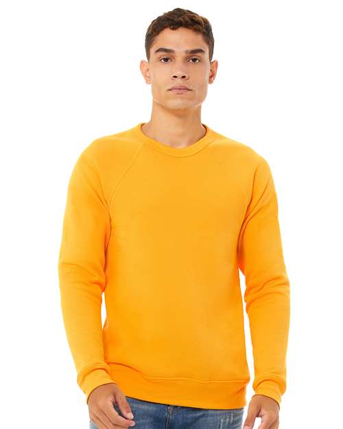 BELLA + CANVAS Unisex Sponge Fleece Raglan Crewneck Sweatshirt 3901 - Gold