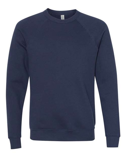 BELLA + CANVAS Unisex Sponge Fleece Raglan Crewneck Sweatshirt 3901 - Navy