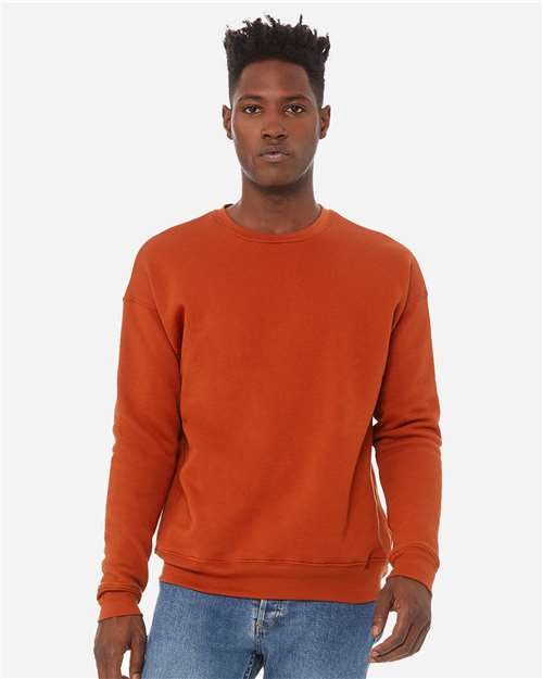 BELLA + CANVAS Unisex Sponge Fleece Drop Shoulder Crewneck Sweatshirt 3945 - Brick